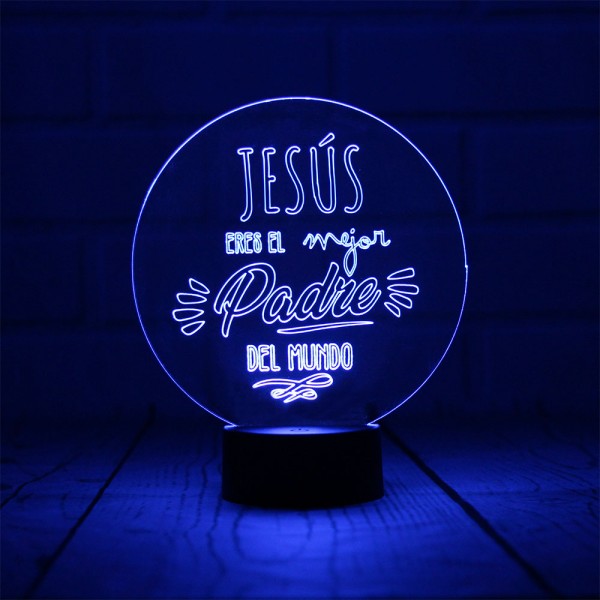 Lámpara Luminosa Personalizada Mejor Padre del...