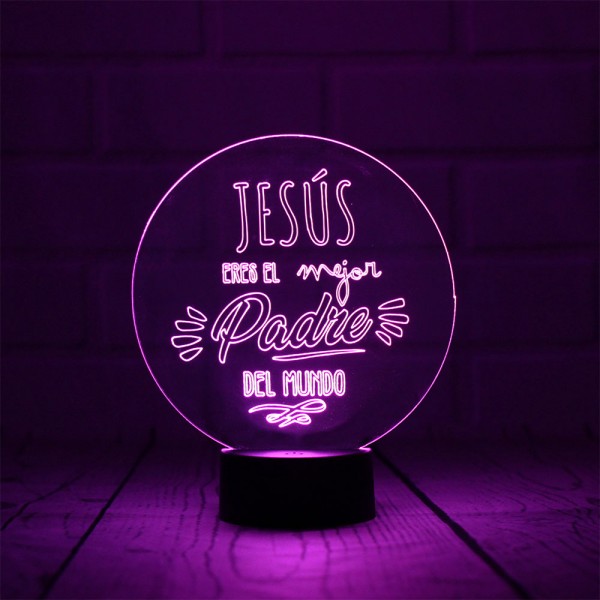 Lámpara Luminosa Personalizada Mejor Padre del... - Imagen 2