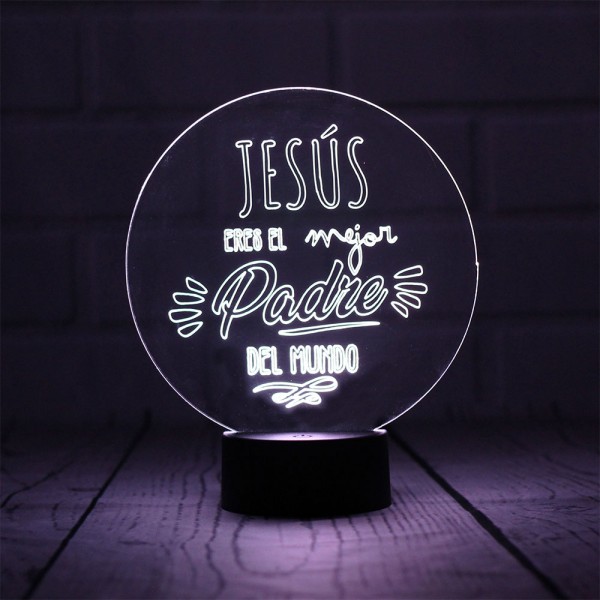 Lámpara Luminosa Personalizada Mejor Padre del... - Imagen 3