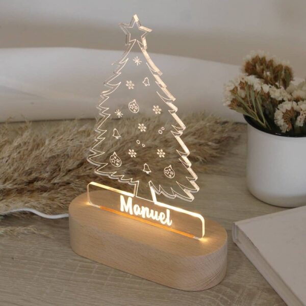 Lámpara Personalizada Árbol de Navidad con Base...