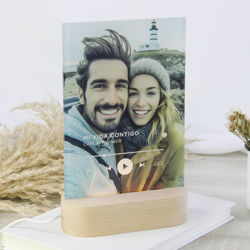 Lámpara Personalizada Foto y Texto con Base de... - Imagen 5