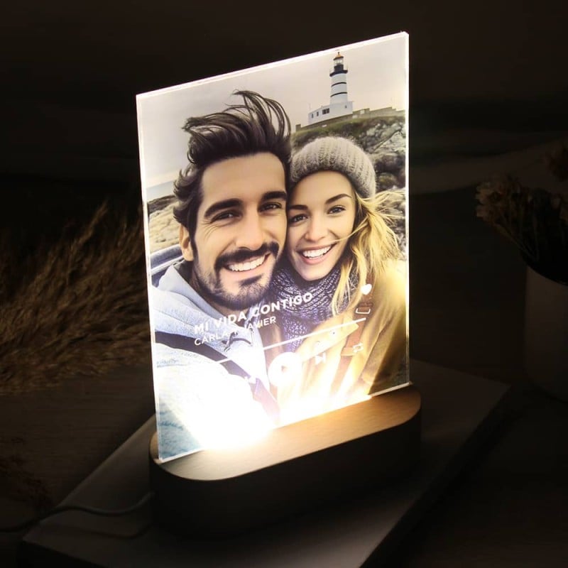 Lámpara Personalizada Foto y Texto con Base de... - Imagen 8