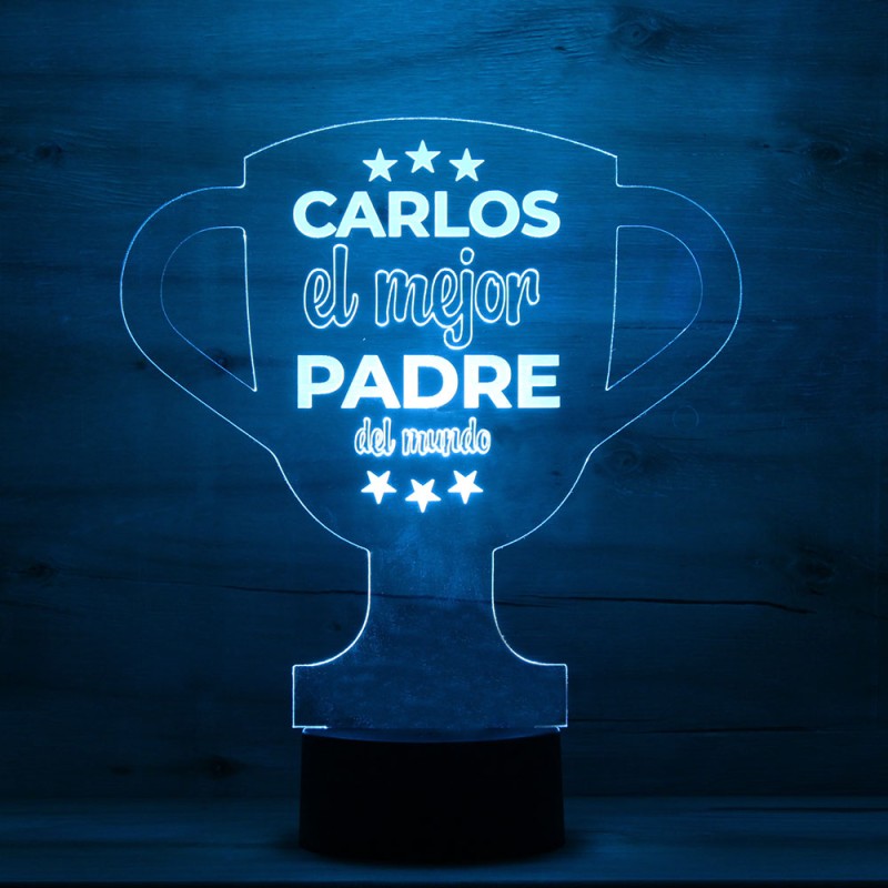 Lámpara Personalizada El Mejor Padre del Mundo