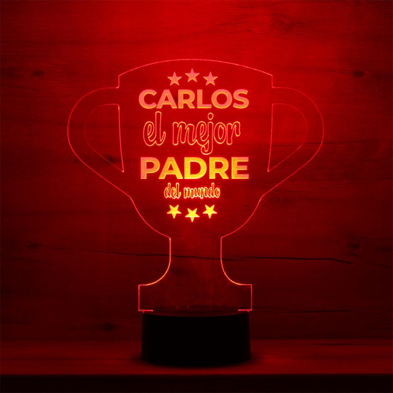 Lámpara Personalizada El Mejor Padre del Mundo - Imagen 3