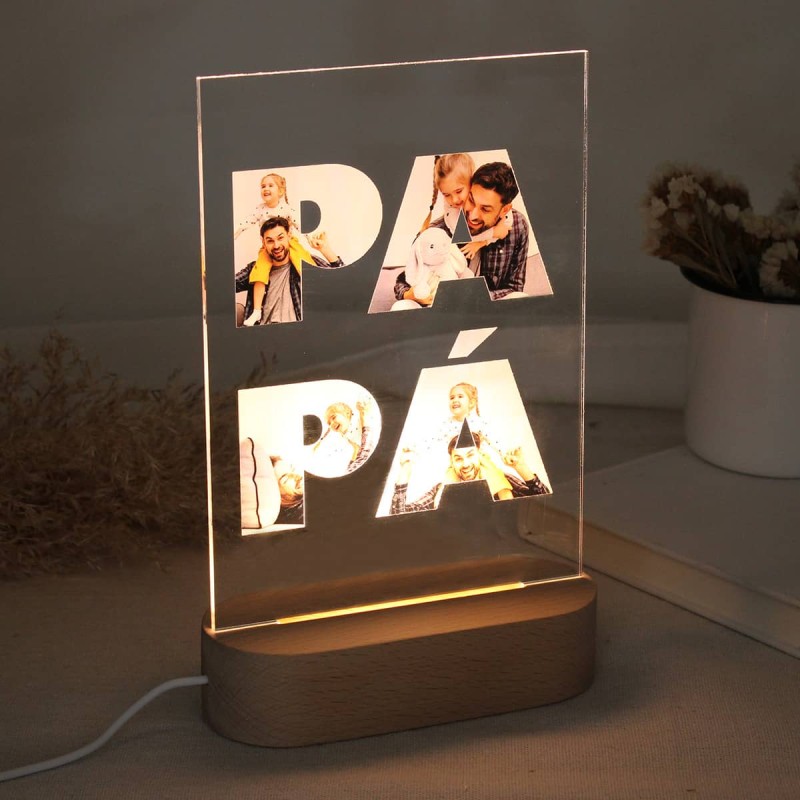 Lámpara Personalizada Fotos PAPÁ