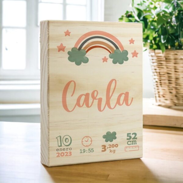 Madera Personalizada Bebé Natalicio
