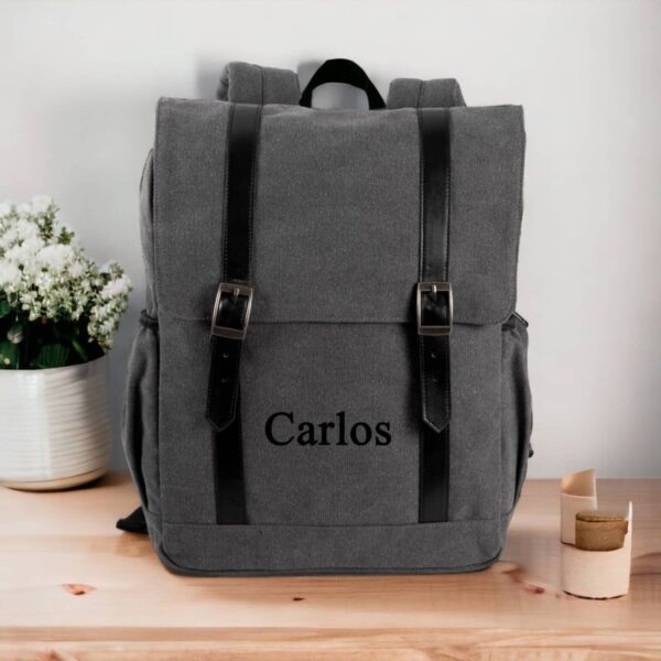 Mochila Personalizada Vintage Gris