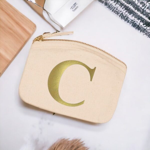 Monedero Pequeño Natural Personalizado con Inicial