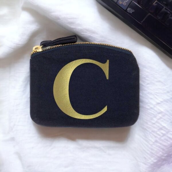 Monedero Pequeño Azul Personalizado con Inicial