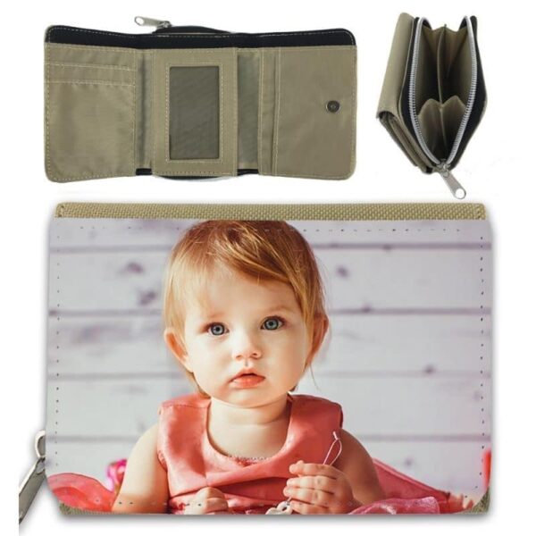 Monedero pequeño beige pesonalizado