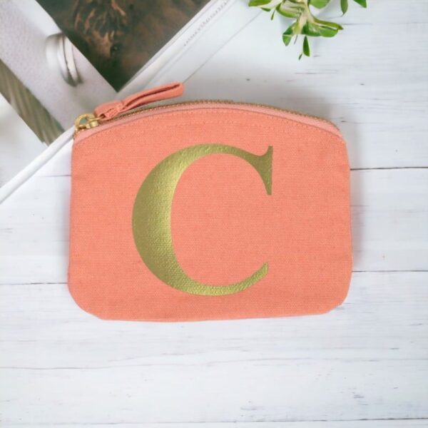 Monedero Pequeño Rosa Personalizado con Inicial