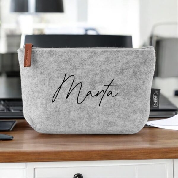 Neceser Fieltro Gris con Nombre