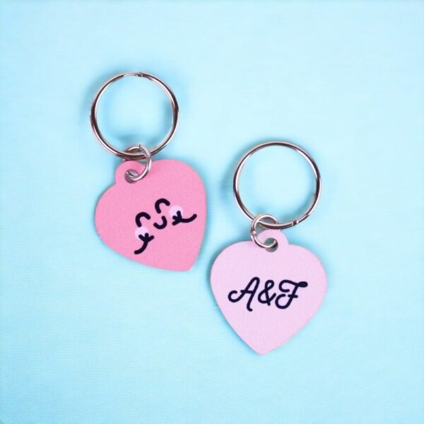 Pack 2 Llaveros Corazón Personalizados