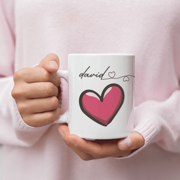 Pack 2 Tazas Personalizadas Corazón con Nombres