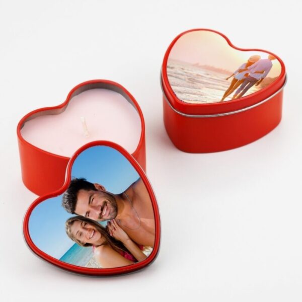 Pack 2 velas de corazón personalizadas