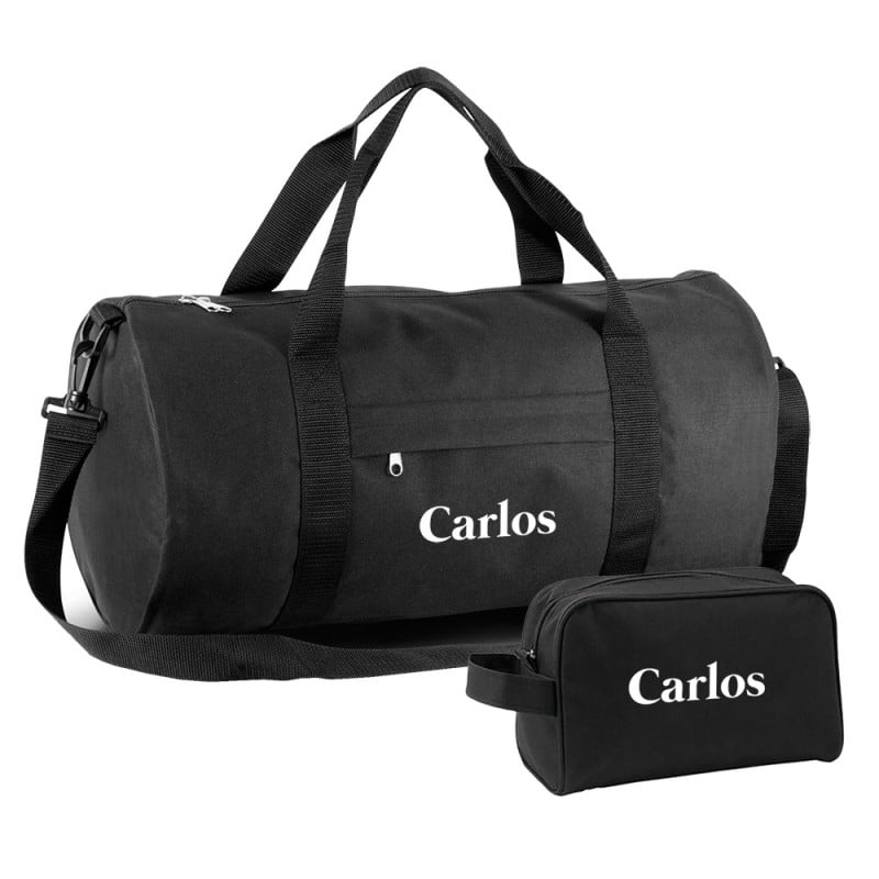 Pack Bolsa Deporte y Neceser Negro Personalizados - Imagen 2