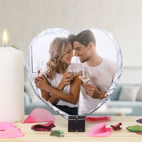 Piedra Pizarra Corazón Pequeña con Foto