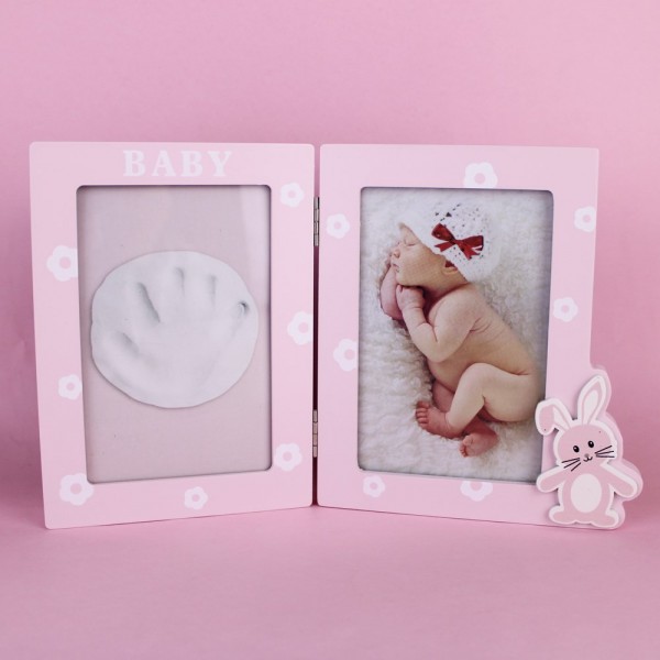 Portafotos personalizado para bebé con huella...