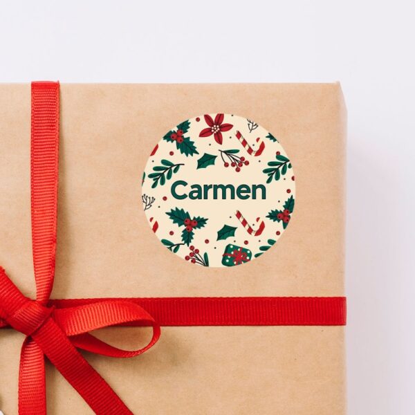 Set 10 Pegatinas con Nombre para Navidad...