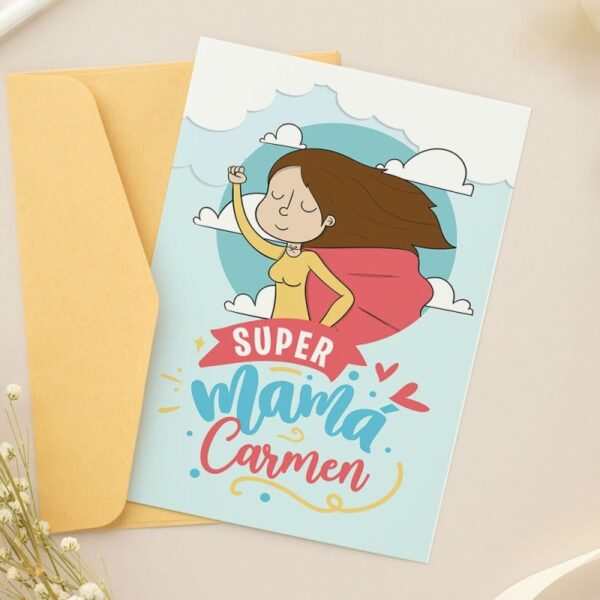 Tarjeta Personalizada Día de la Madre + Sobre