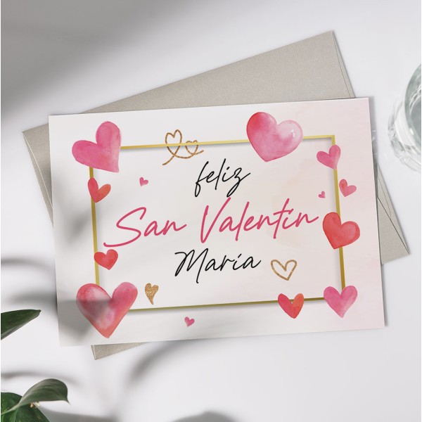 Tarjeta Personalizada San Valentín + Sobre
