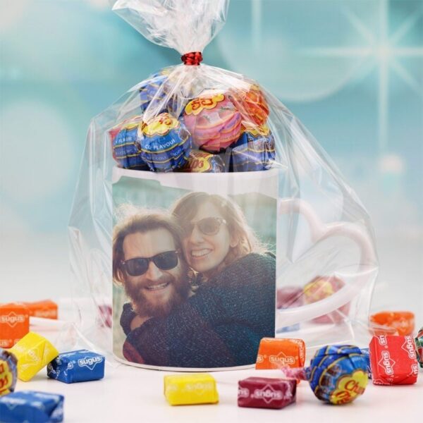 Taza personalizada con Chupa Chups y Sugus