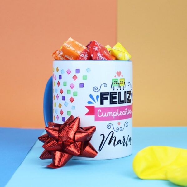 Taza personalizada con nombre Feliz Cumpleaños...