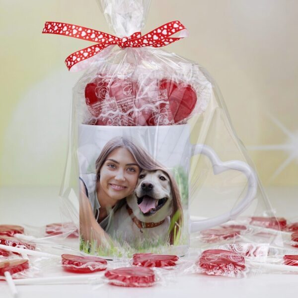 Taza personalizada con Piruletas de corazón
