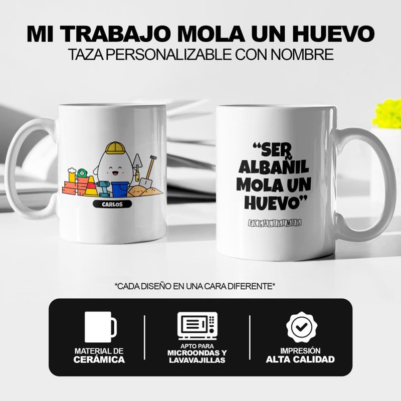 Taza Ser Albañil Mola un Huevo - Imagen 5