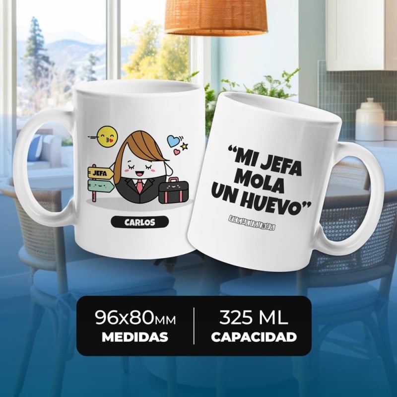 Taza Ser Jefa Mola un Huevo - Imagen 5