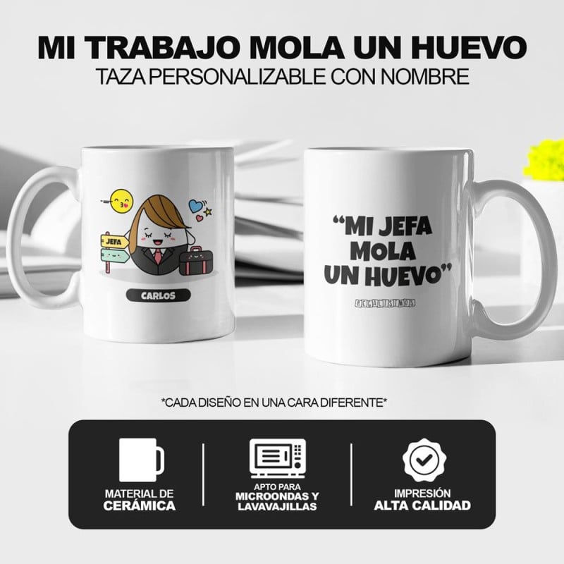 Taza Ser Jefa Mola un Huevo - Imagen 6