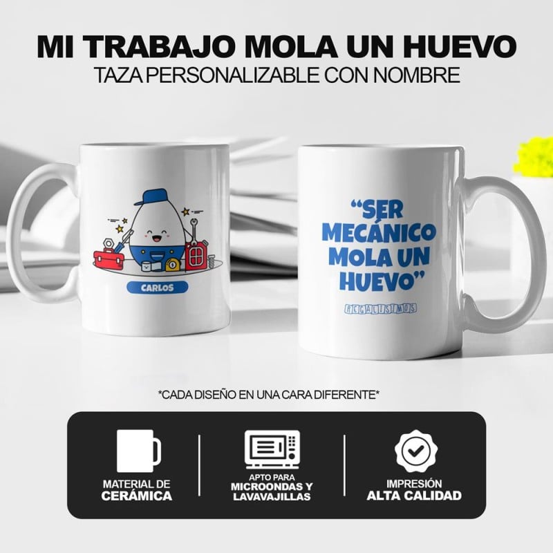 Taza Ser Mecánico Mola un Huevo - Imagen 5